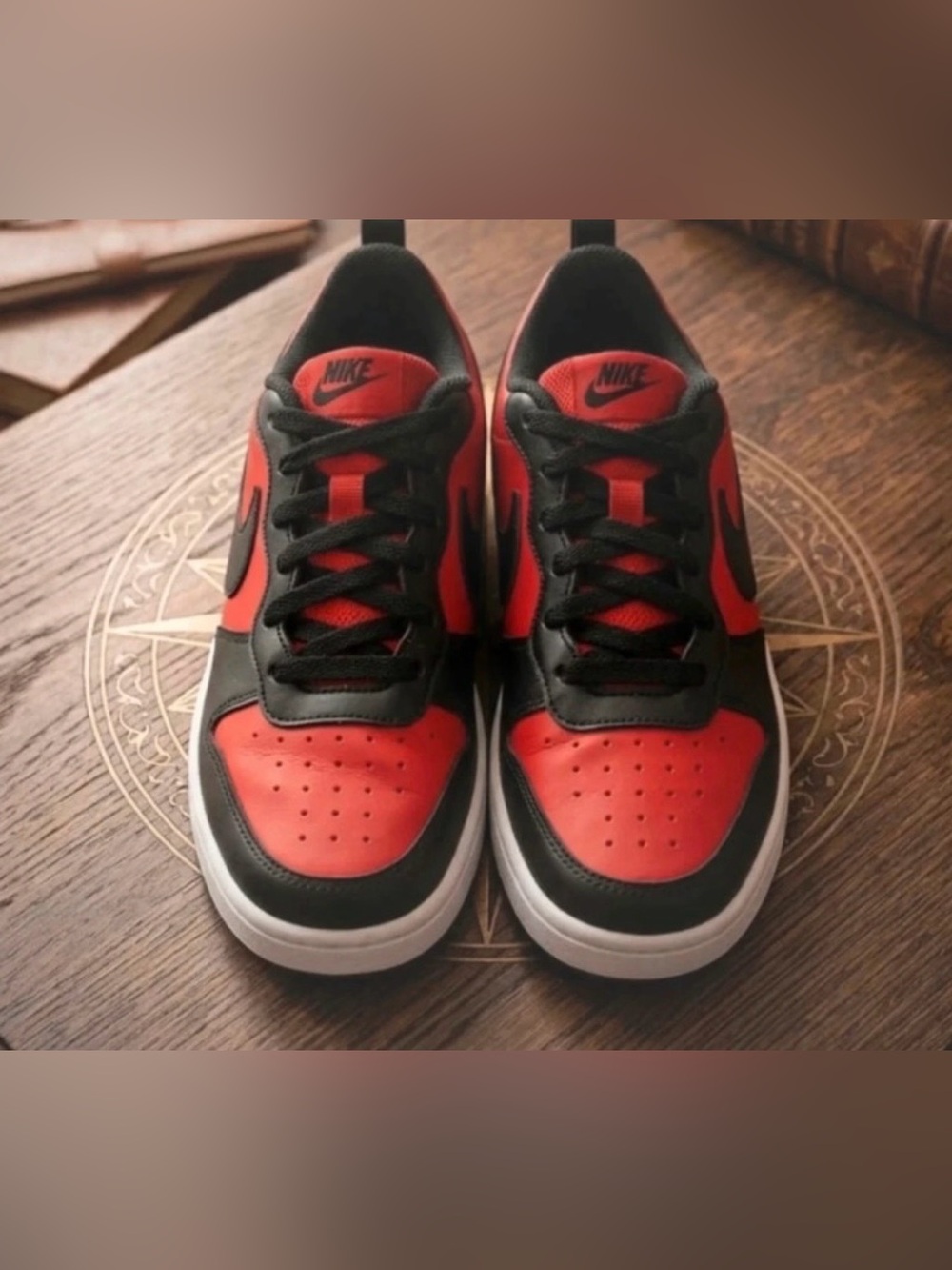 Nike Men's Low-Top Sneakers in Red and Black size 7 or unisex women’s 8